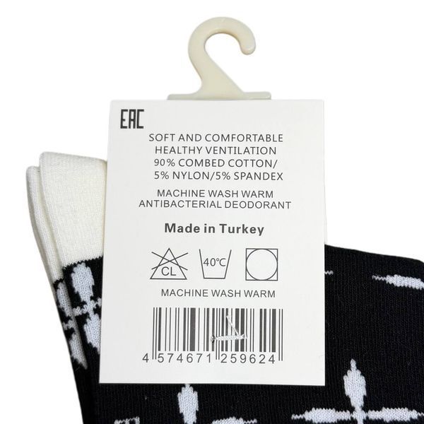Жіночі високі чорно-білі шкарпетки Fashion Socks (5 пар) BY617-6 фото BY617-6