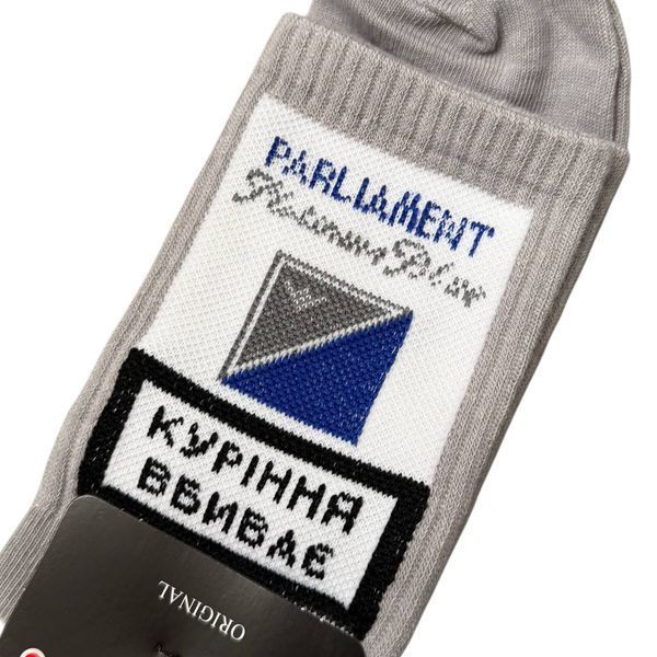Мужские высокие серые носки "Куріння вбиває" (3 пары) JUBI JB001-065/1 фото JB001-065/1